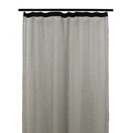Natural and black linen curtain