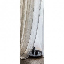 Natural and black linen curtain