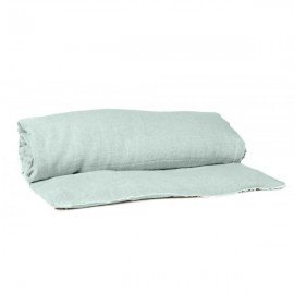 Linen quilt with Viti trim - celadon