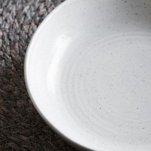 SALT dinner plates - white porcelain with black rim