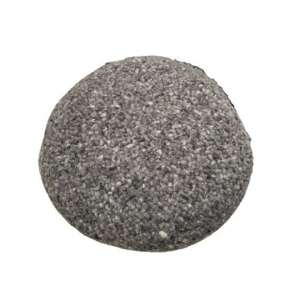 Woolen pebble pouffe L - Dark grey