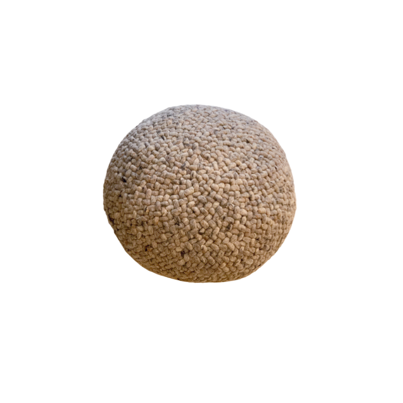 Beige pebble pouffe in wool S or M