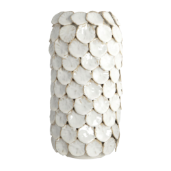 White vase in glazed ceramic
