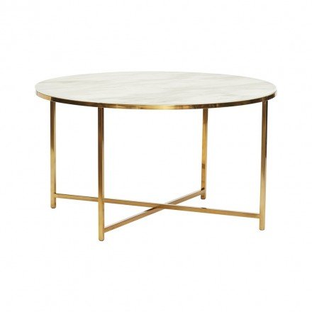 Table basse verre marbre et laiton