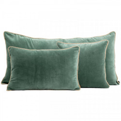 Velvet cushion with linen...