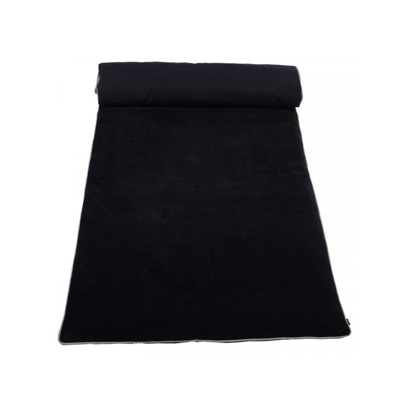 Velvet and linen quilt - Black