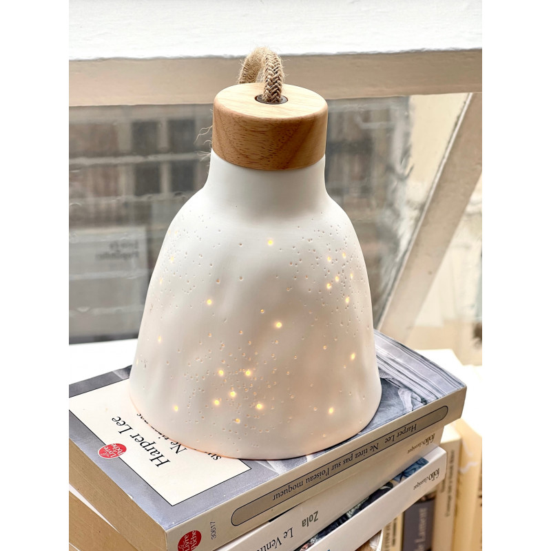Hanging lamp in porcelain - Petits points