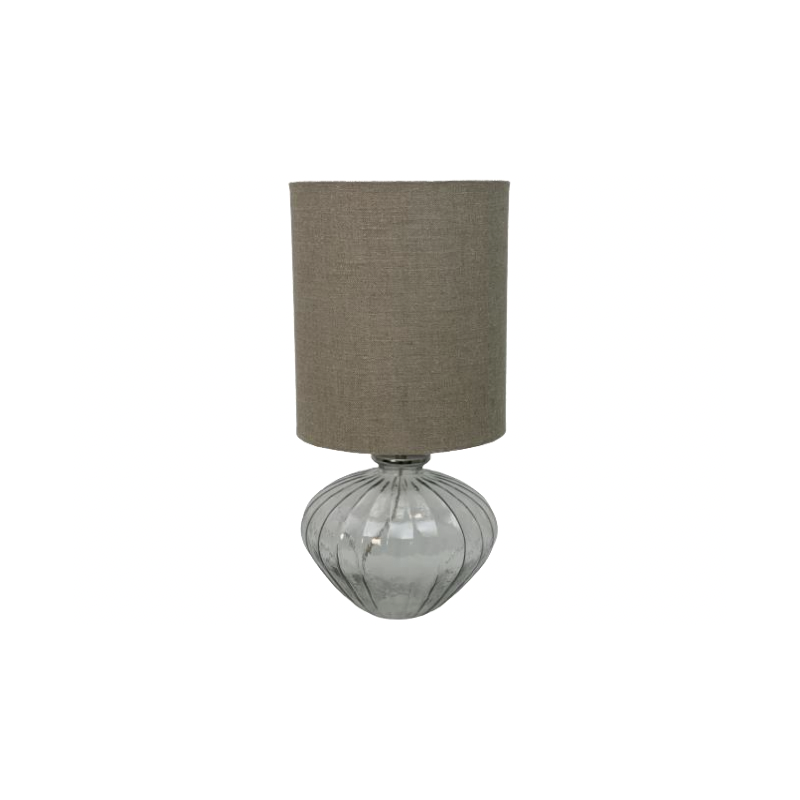 Glass and linen lamp