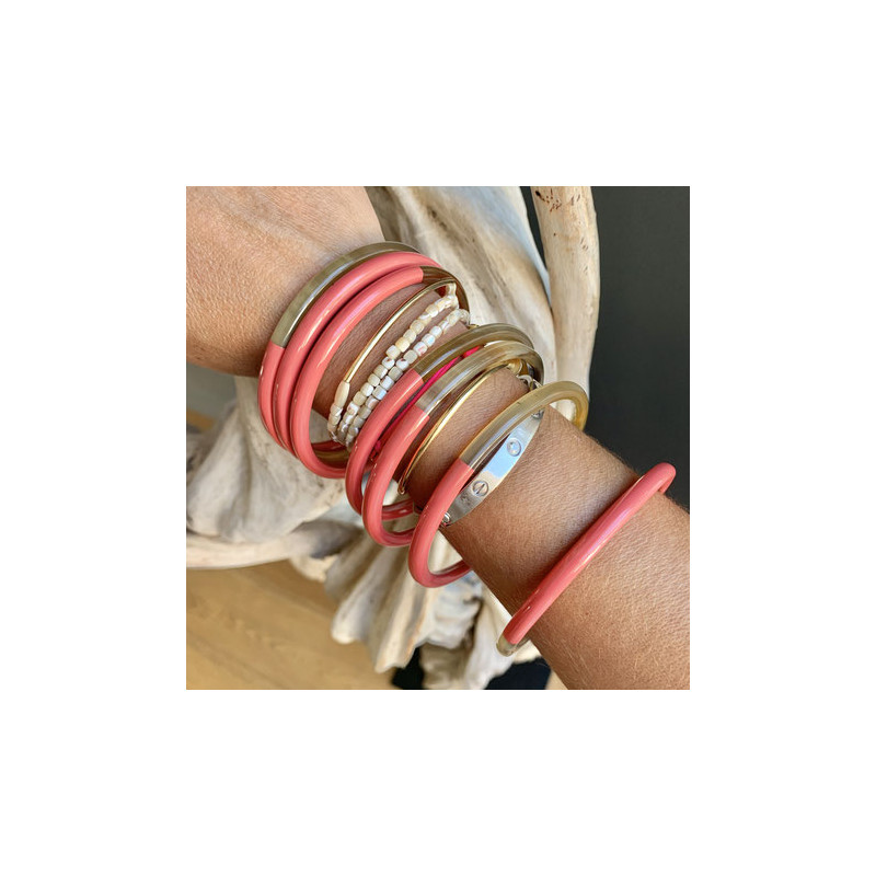 Lacquered horn bracelet - Pomelo
