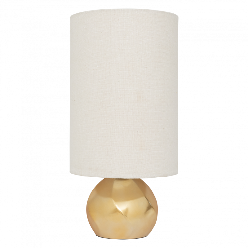 Gold ceramic and cotton lamp