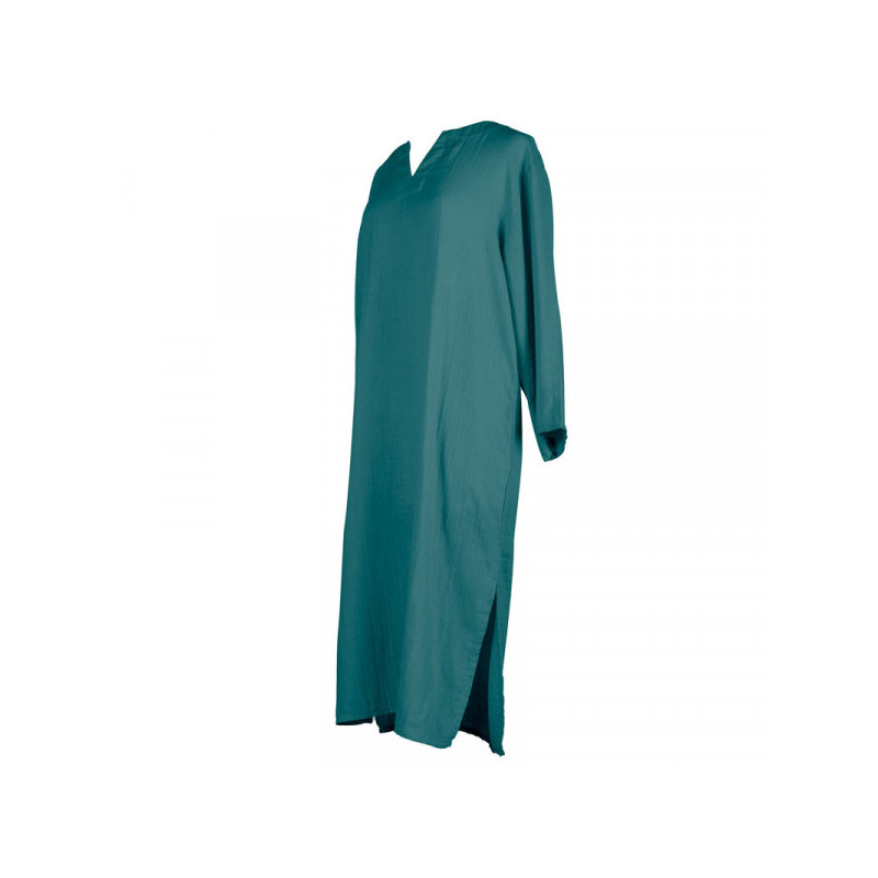 Tunic in washed cotton voile - Blue stone