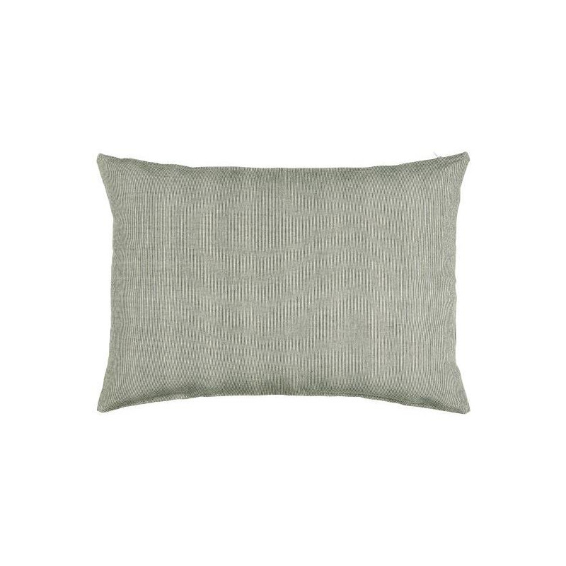 Linen cushion - Black and ecru striped