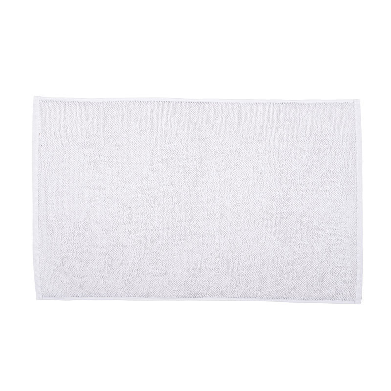 Linen and cotton bath mat - White