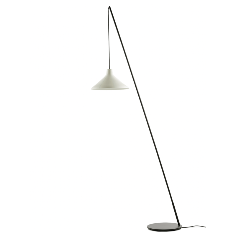 Floor lamp in porcelain and black steel