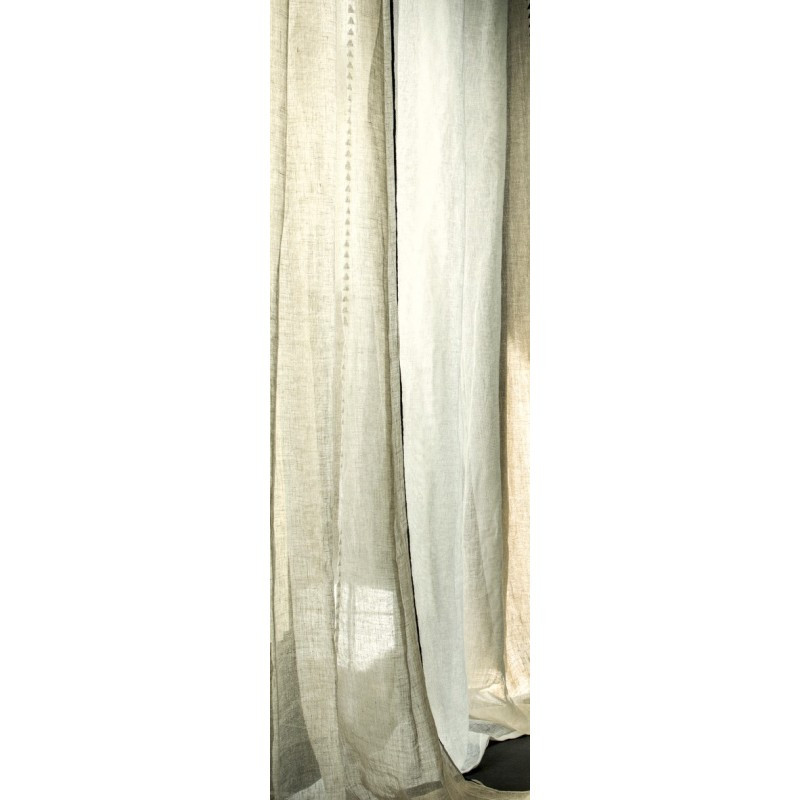 Bonifacio linen curtain - Natural and black