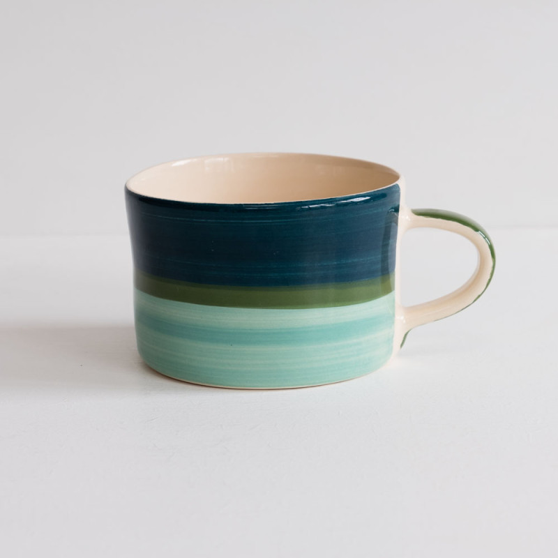 Ceramic mug - Blue, green and turquoise