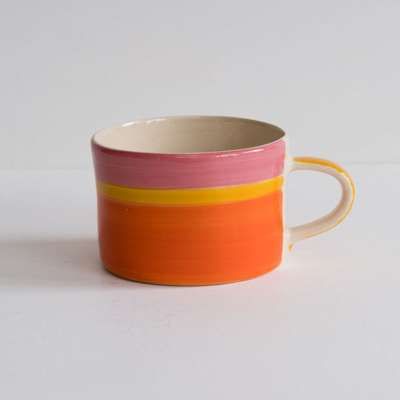 Mug en céramique - Rose, jaune et orange