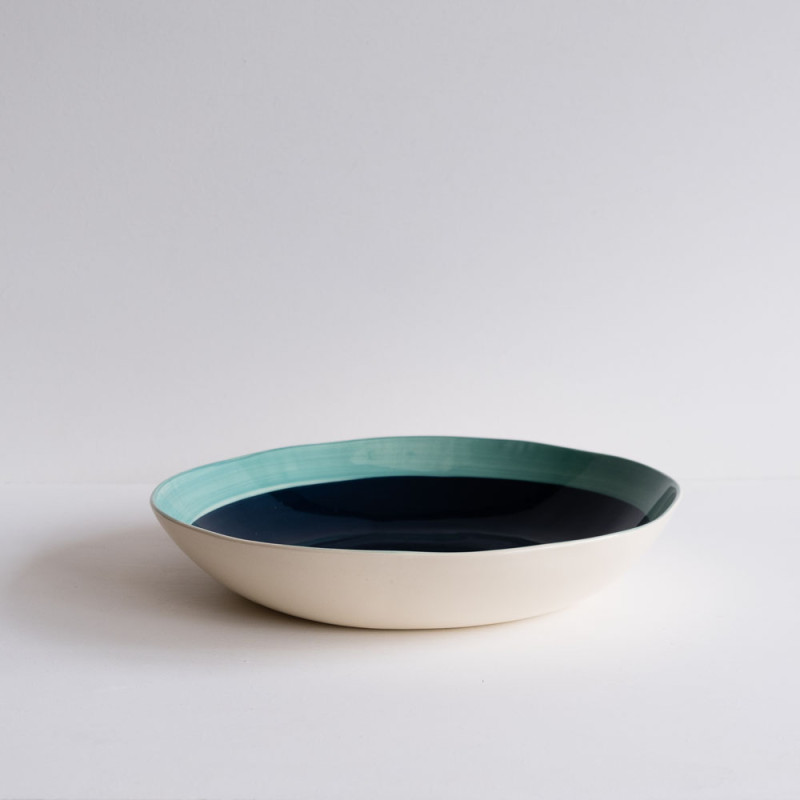 Ceramic dish - Blue, green and turquoise
