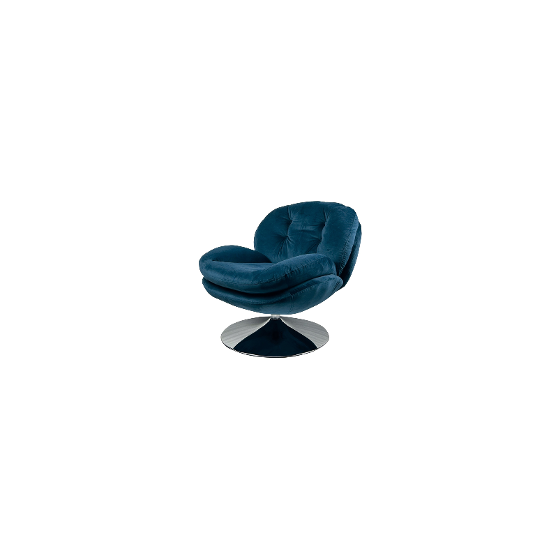 Velvet swivel armchair - Blue