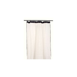 Black and white linen curtain