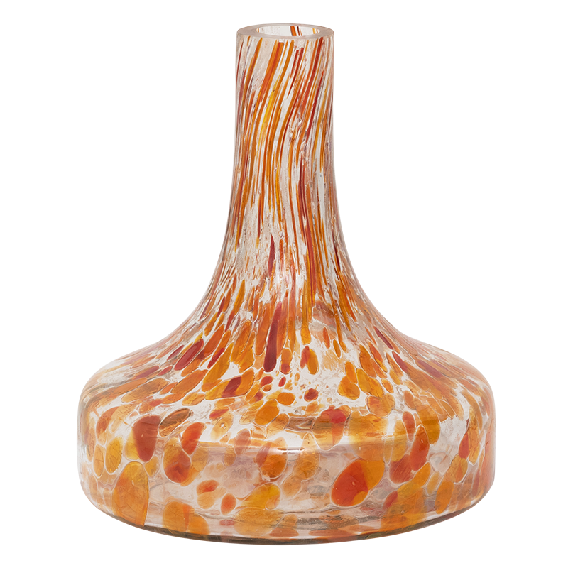 Speckled glass vase - Orange