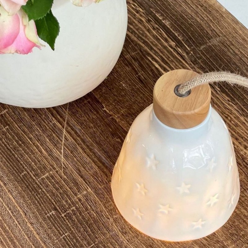 Hanging lamp in porcelain - Etoiles