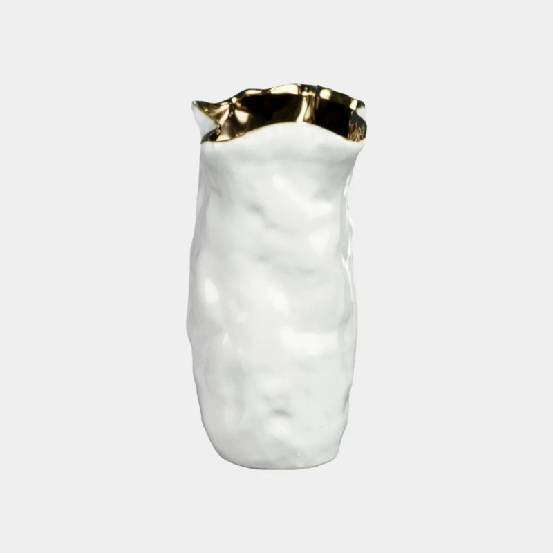 Vase blanc et doré