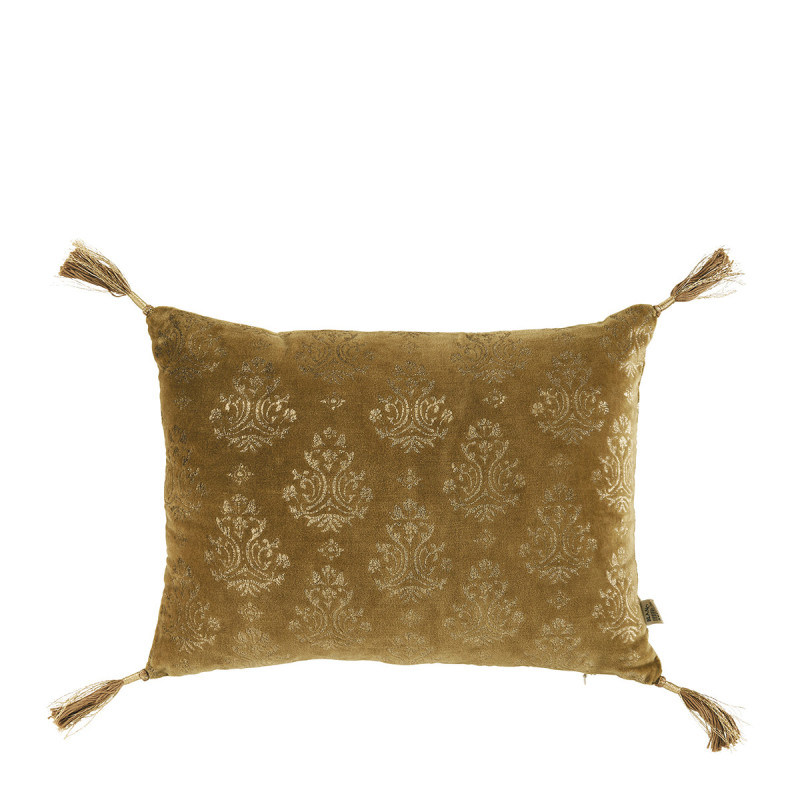 Aurore velvet cushion - Bronze and gold