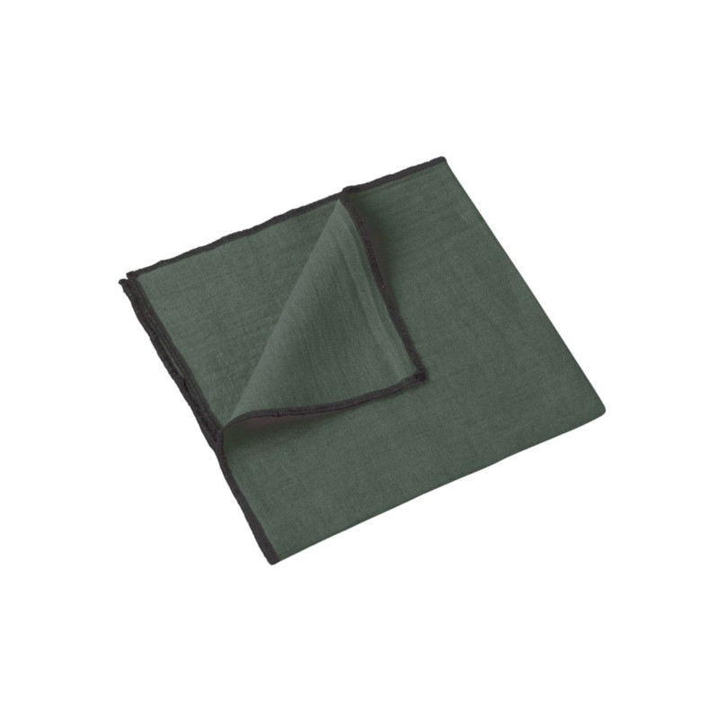 Linen tablecloth & napkins Luri - Pigeon with black borders