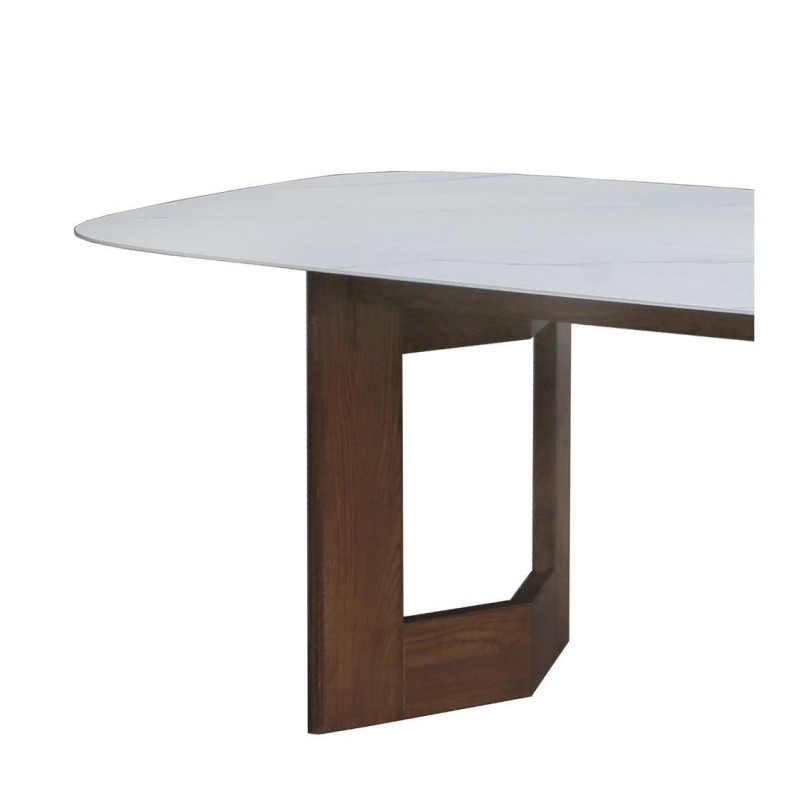 copy of White marble and mango wood dining table