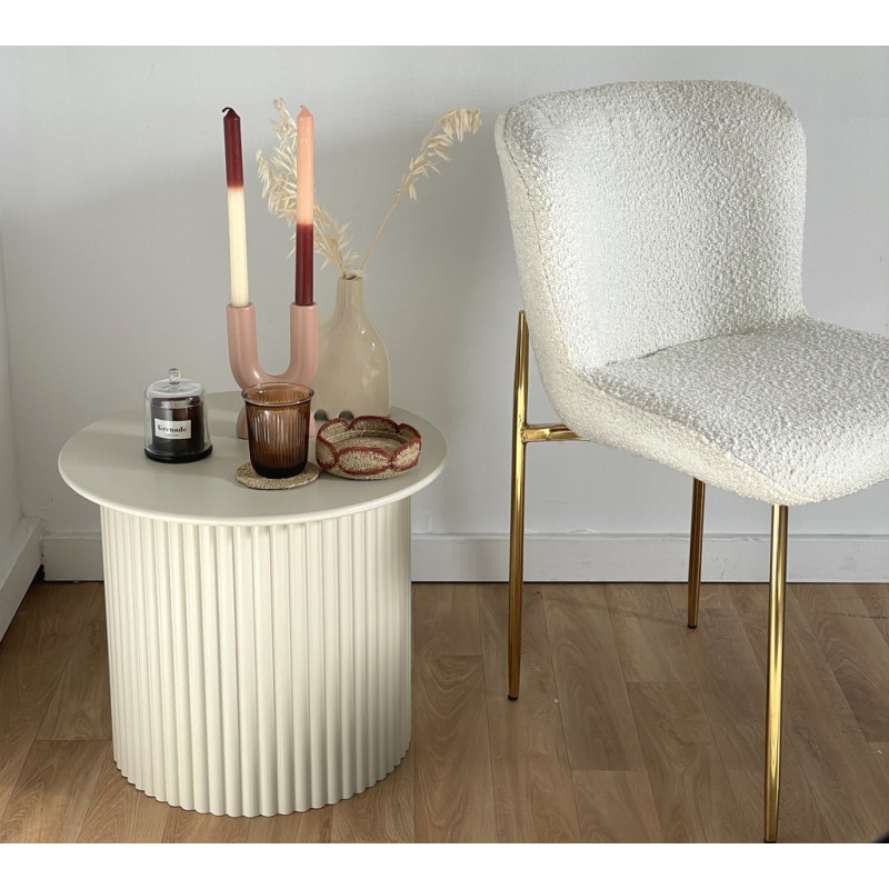 Rosem chair in buckwheat and gold legs