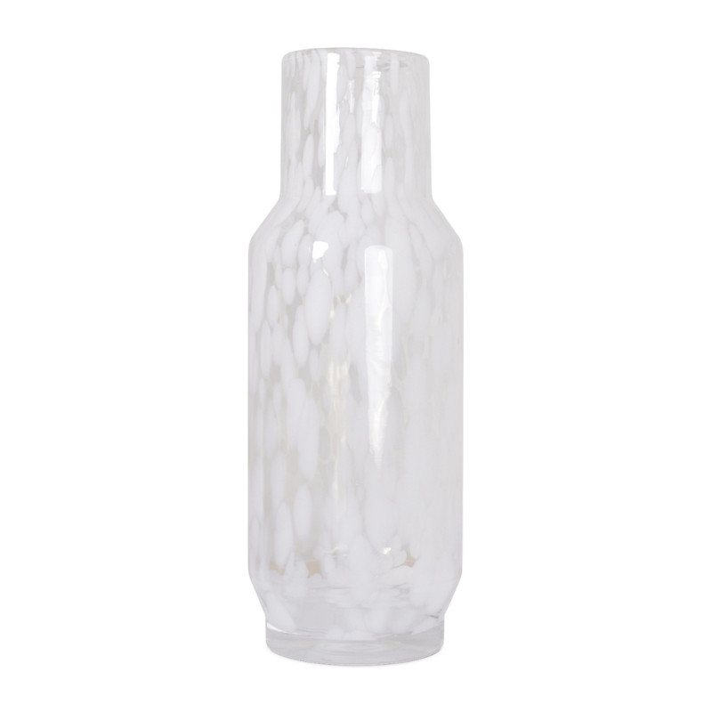 Glass vase - Léopard blanc