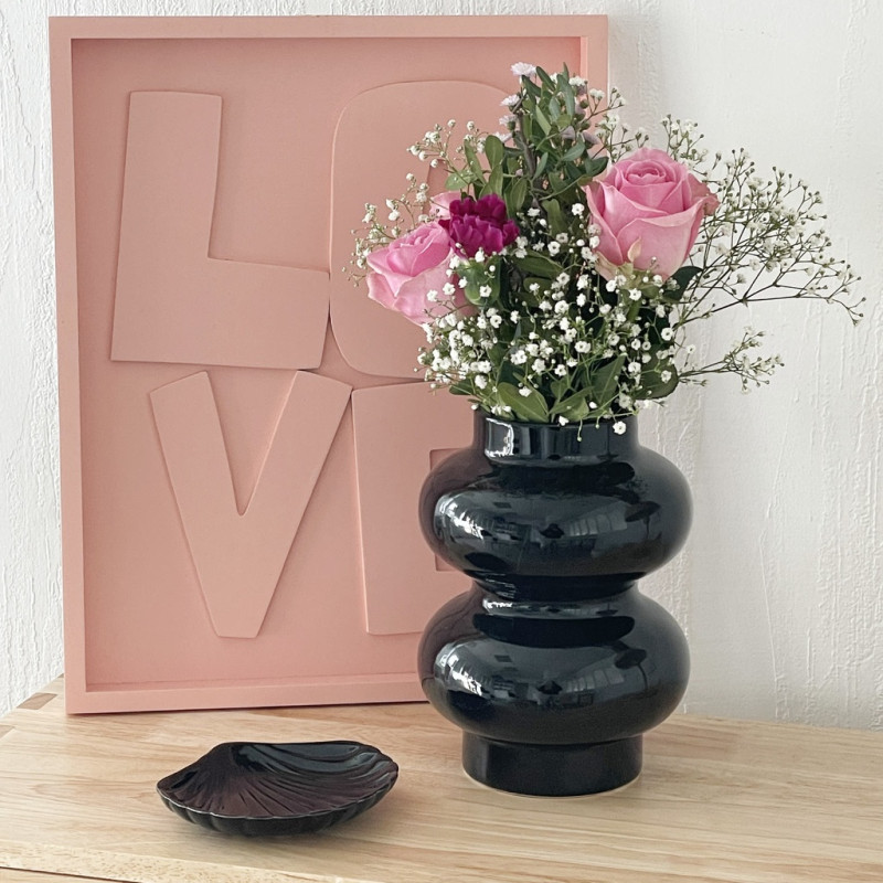 Ceramic ball vase - Black