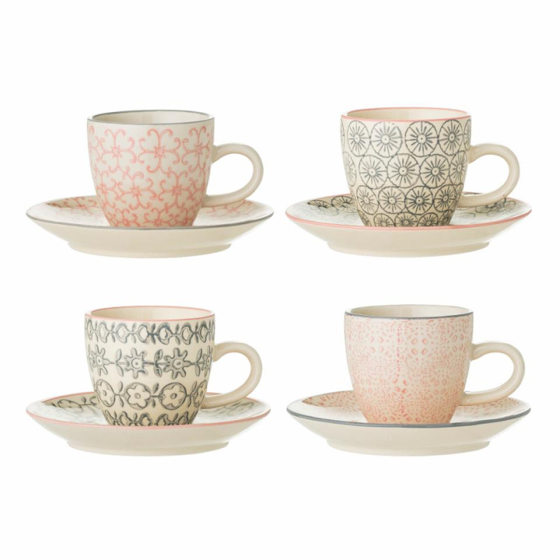 Stoneware cup and saucer - Pink