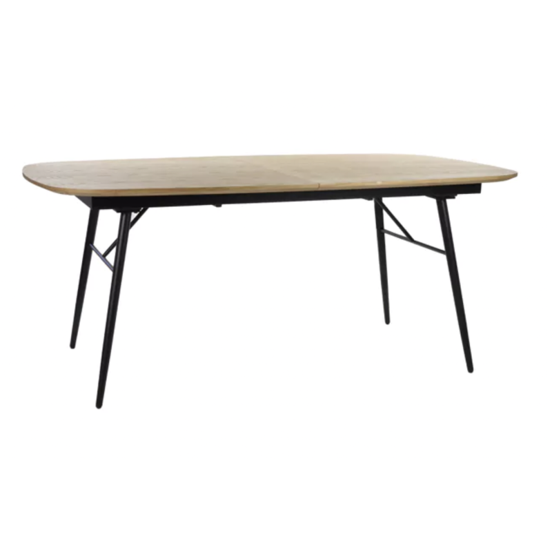 Wood and metal extendable table