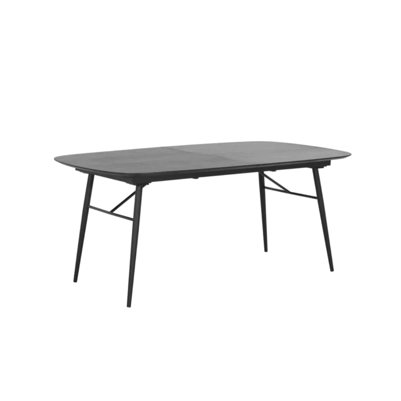 Wood and metal extendable table, black version