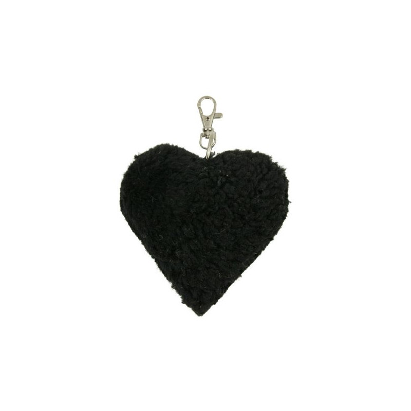 Fur heart keyring - Black