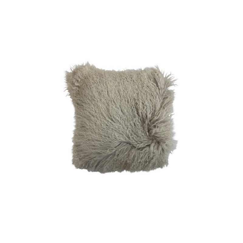 Tibetan lambskin cushion - Grey
