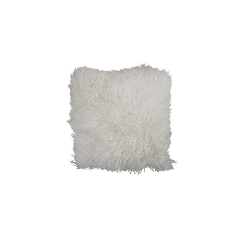 Tibetan lambskin cushion - White