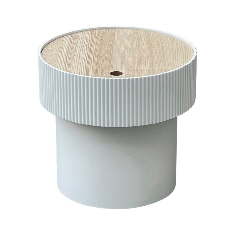 Ribbed end table - White