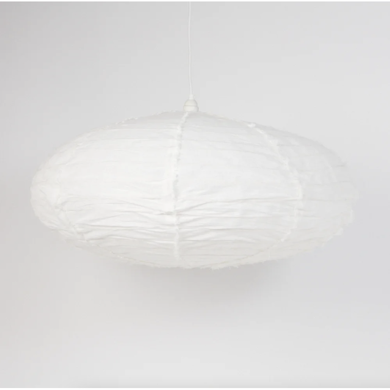 Linen hanging lamp - Blanc