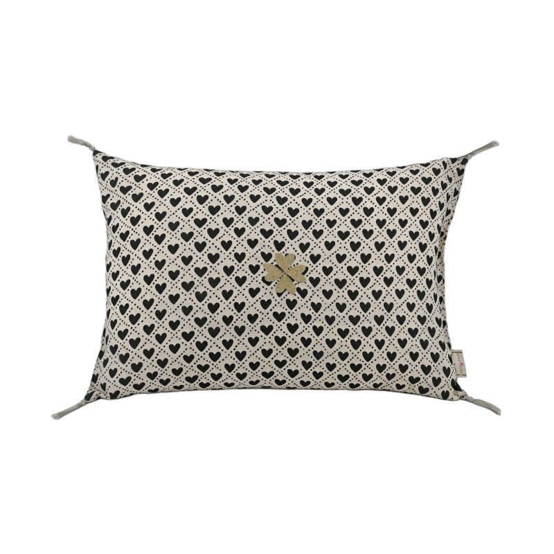 Coeurs Carbone embroidered cushion