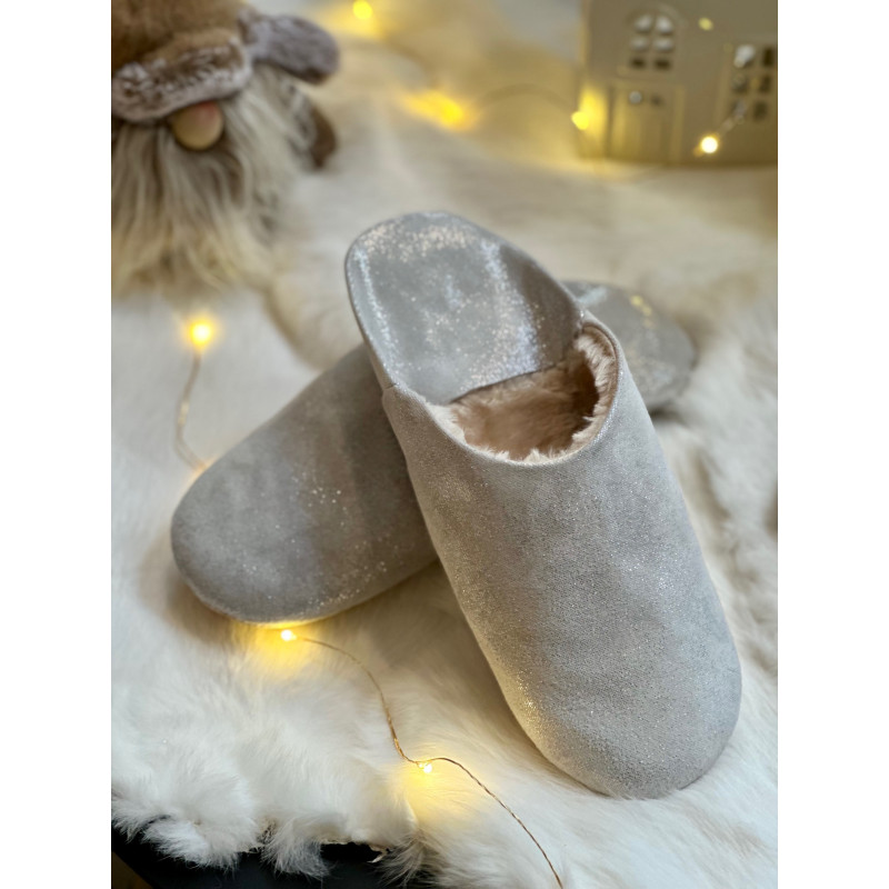 Silver glitter slippers from 26 to 42