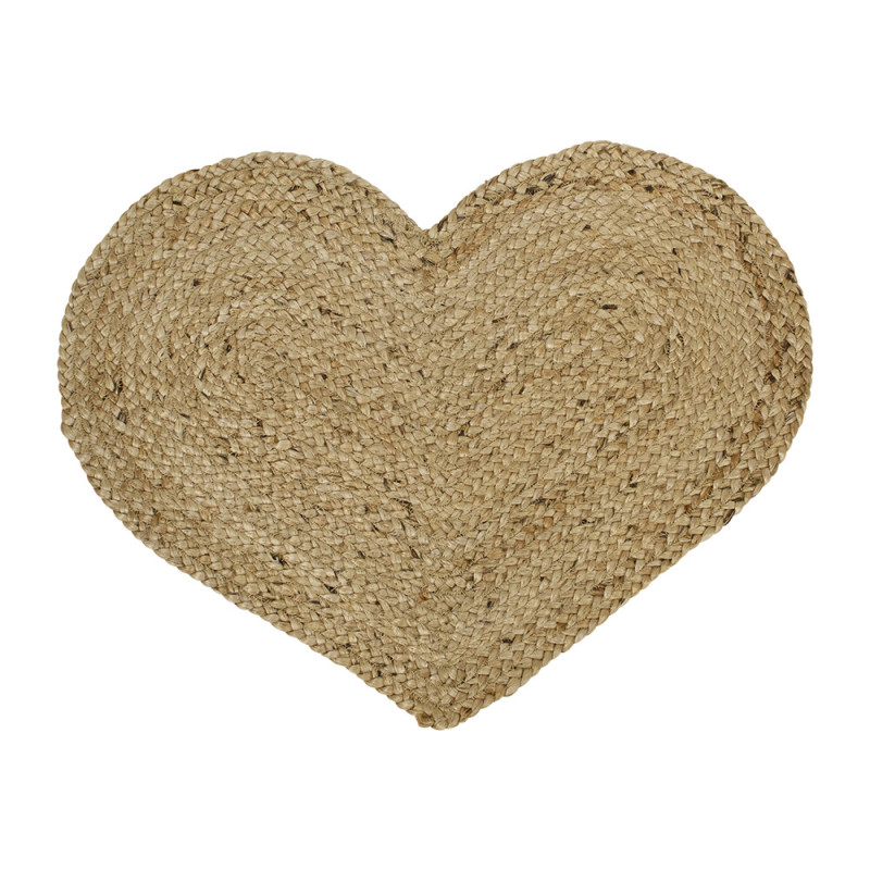 Natural large heart placemat or doormat