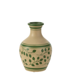 Terracotta vase - White and...