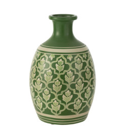 Terracotta vase - Green and...