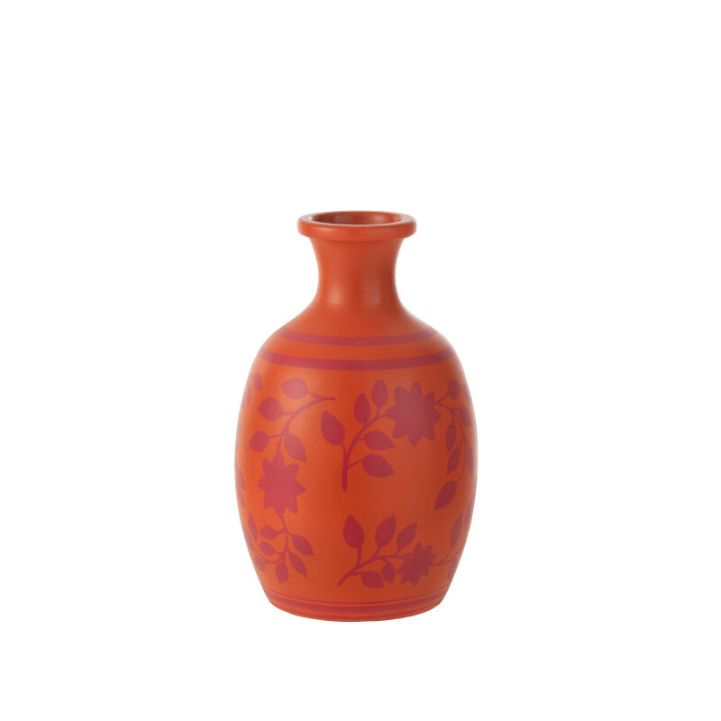 Vase en en terre cuite - Orange et rose