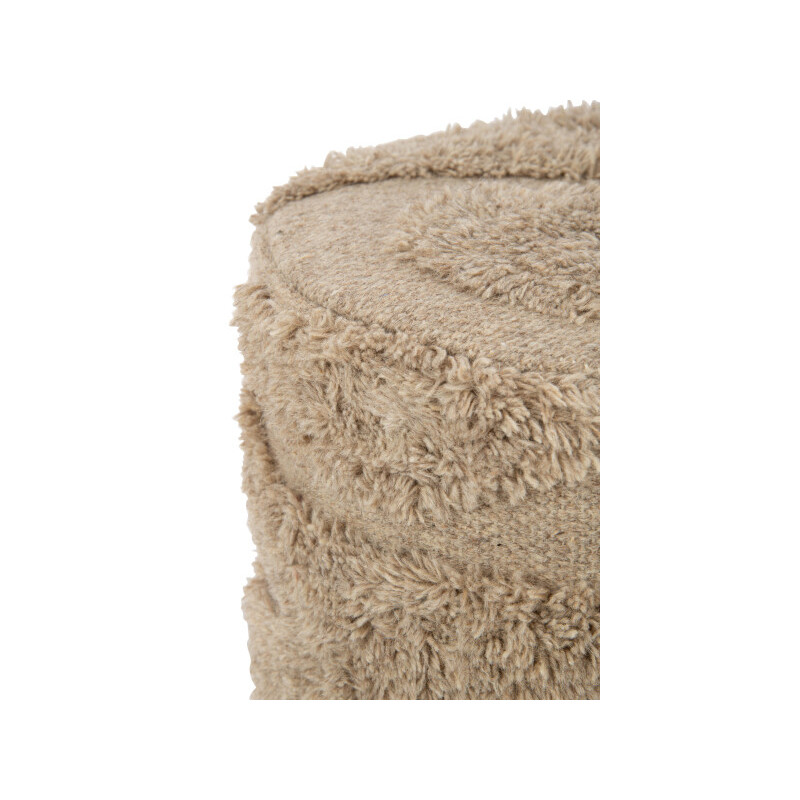Wool pouf - Beige