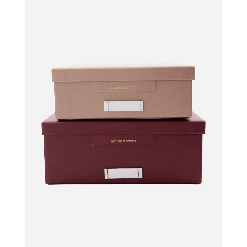Duo storage boxes - Pink and burgundy