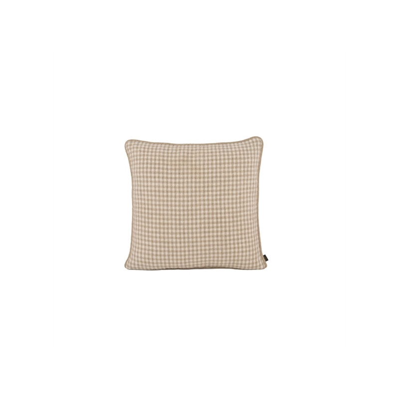 Piana gingham linen cushion - Natural